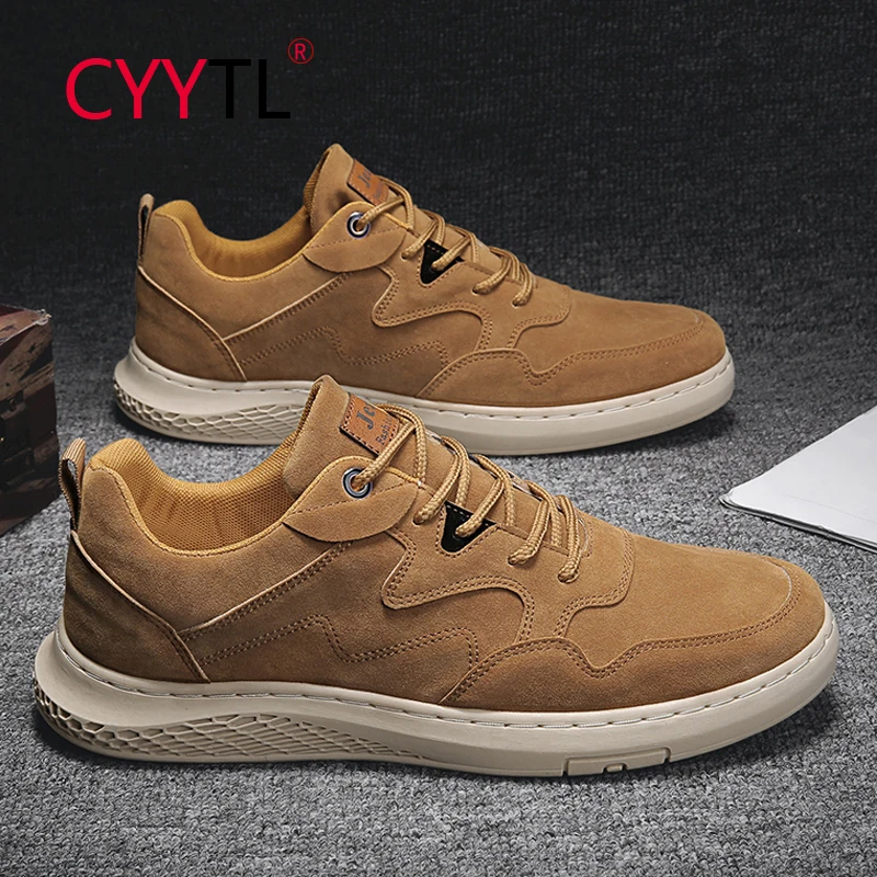 

CYYTL Men's Outdoor Walking Suede Leather Shoes Fashion Skateboard Driving Sports Sneakers Breathable Comfort Flats for Male