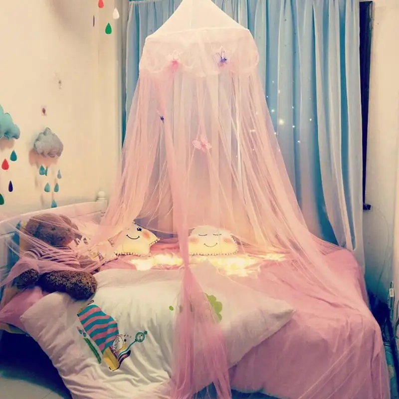 

Baby Crib Netting Princess Dome Bed Canopy Childrens Bedding Round Lace Mosquito Net For Baby Sleeping