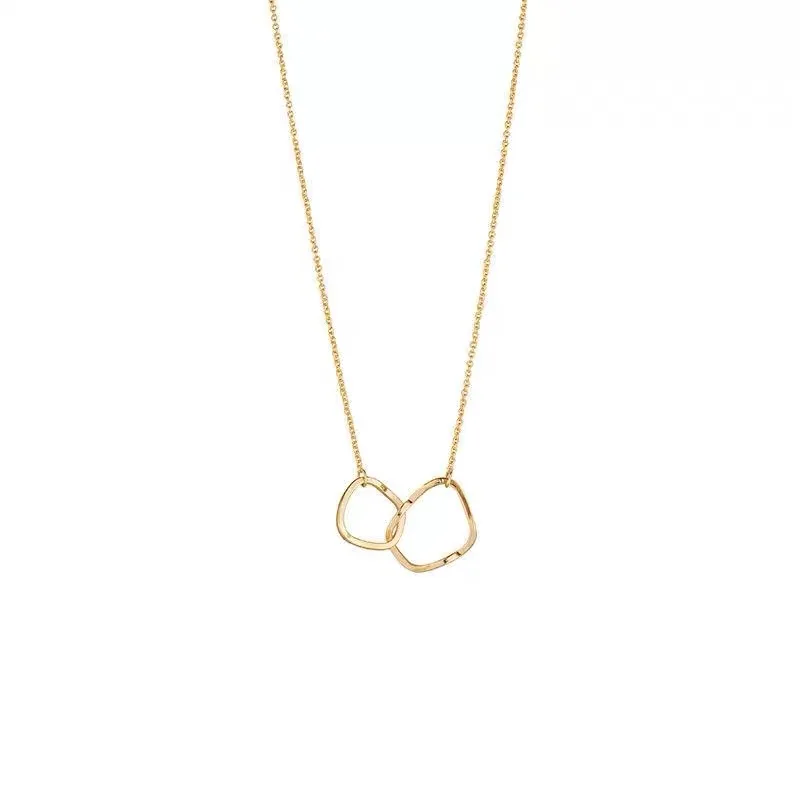 Женское простое двойное кольцо со скидкой модное золотое ожерелье Женская