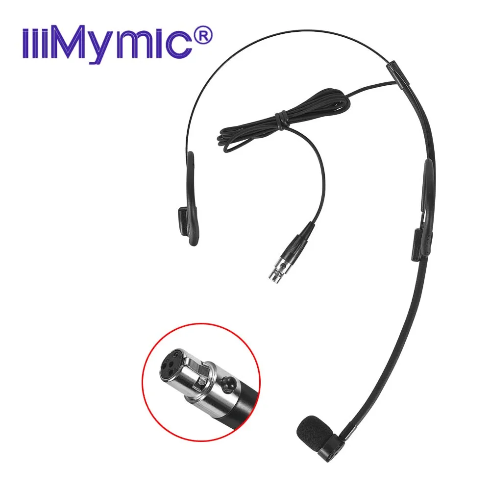 

iiiMymic Black Concert Pro Condenser Headset Microphone For Shure Wireless Body-Pack Transmitter Mini 4pin XLR TA4F Connector