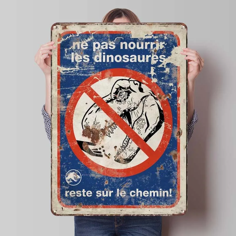 Забавный Ржавый металлический знак Reste Sur Le chemine художественная роспись винтажная