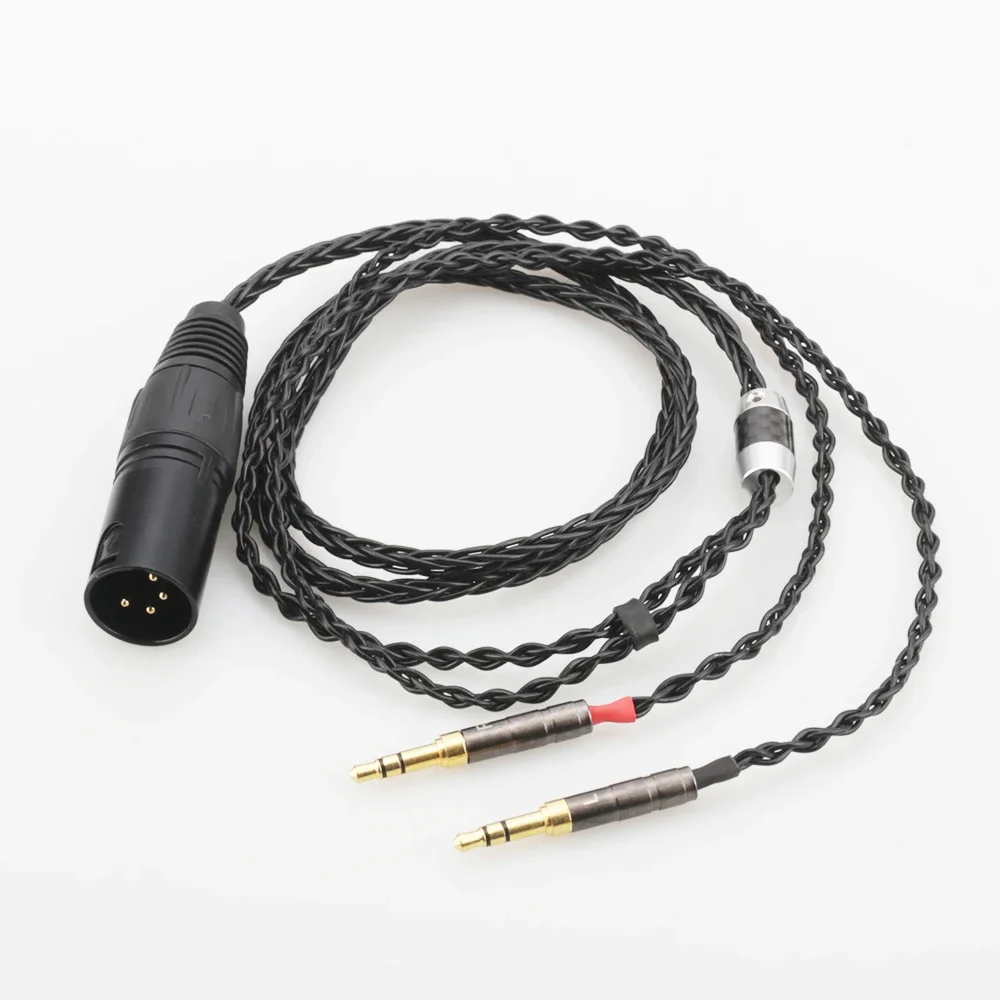 Фото Audiocrast HC010 2x3,5 мм HIFI 4-контактный XLR мужской балансный кабель для обновления наушников для Sundara Aventho focal elegia t1 t5p D7200 D №2
