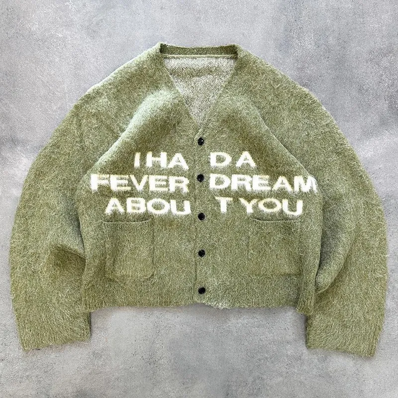 Женский вязаный свитер в стиле хип-хоп Y2k