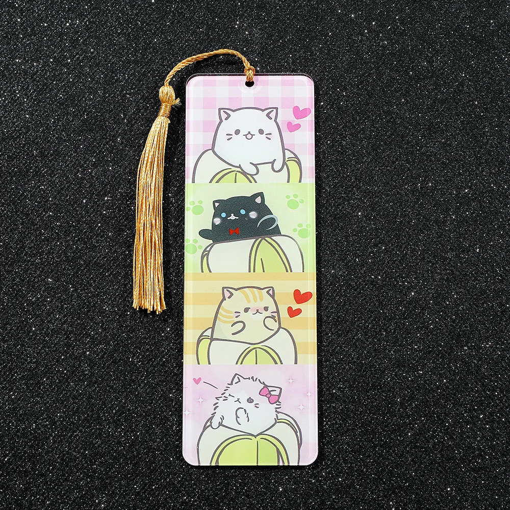 Красочные Акриловые Закладки С Изображением Кота — Милые Школьные
