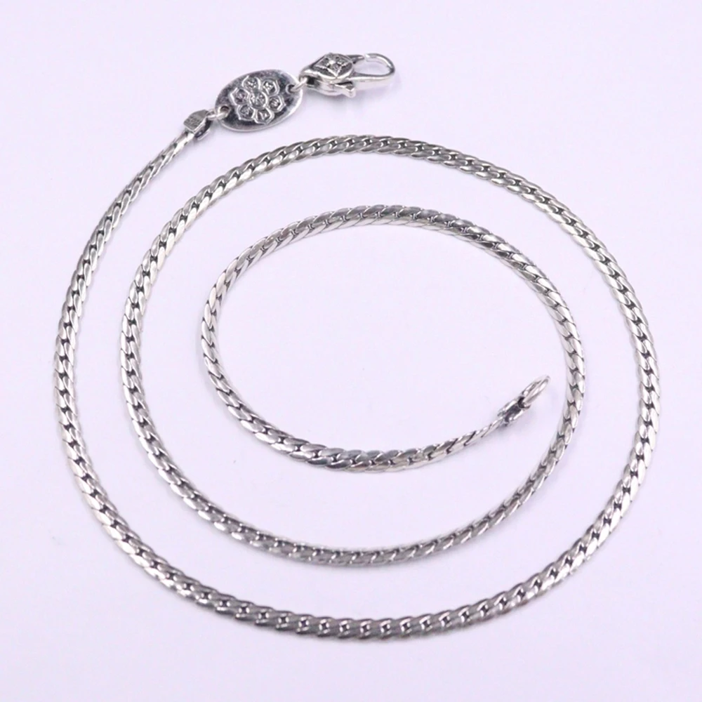 Настоящая твердая цепочка из стерлингового серебра 925 пробы для мужчин и женщин 3