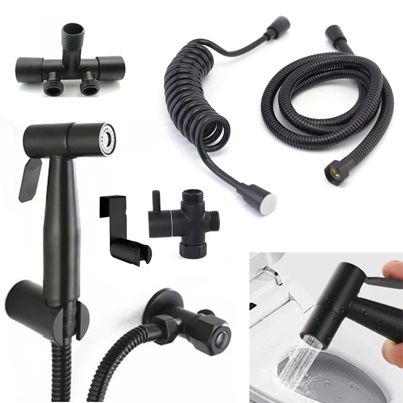 

Portable Toilet Hand Bidet Sprayer Gun Shower Head Faucet Stainless Steel Bathroom Self Cleaning Water Hose Wall Holder