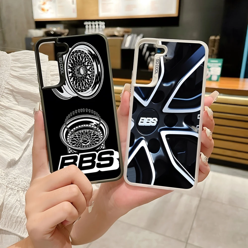 BBS Car Rim Wheel Hub Phone Case Colored Silver Trendy For Samsung S 22 23 24 Note 20 Ultra Plus PRO FE Cover