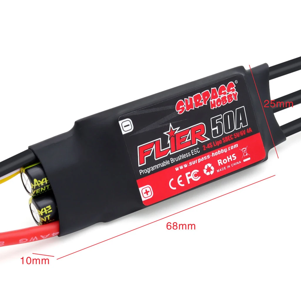 Контроллер скорости бесщеточный SURPASS HOBBY Flier 20A 30A 40A 50A 60A 80A 100A ESC с BEC 2-6S для РУ самолетов и вертолетов Контроллер скорости бесщеточный SURPASS HOBBY Flier 20A 30A 40A 50A 60A 80A 100A ESC с BEC 2-6S для РУ самолетов и вертолетов