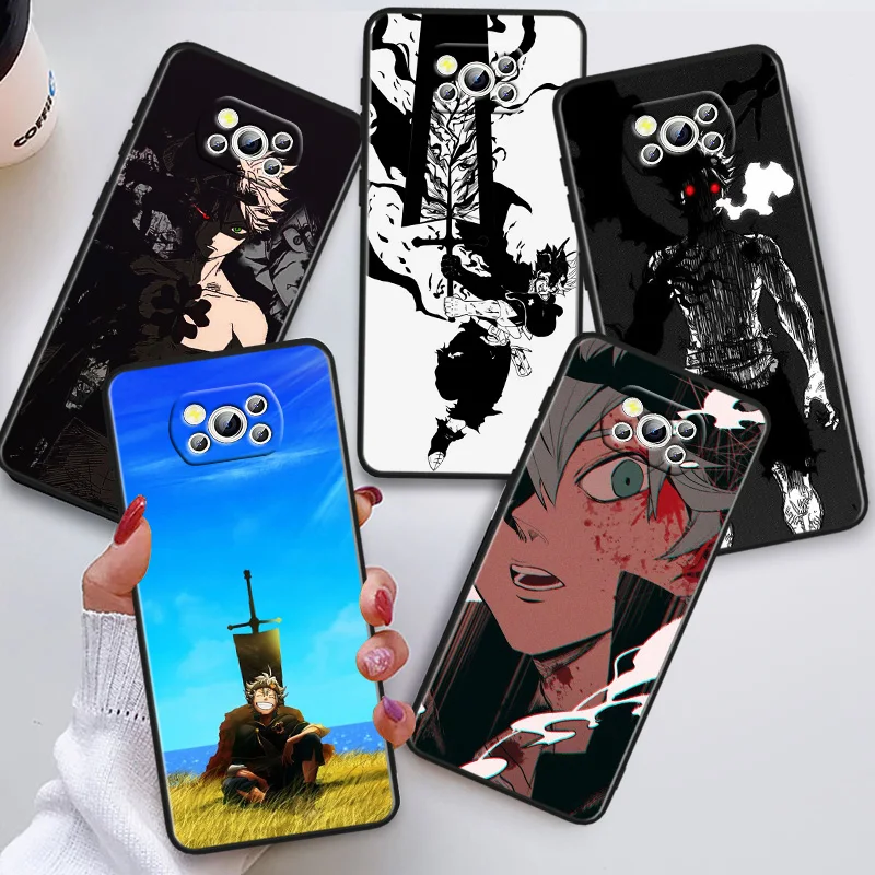 

Anime Black Clover Phon Case For Xiaomi POCO C50 C40 C31 C3 M5S X4 M4 M3 F4 F3 GT F2 F1 X3 NFC X2 Pro Black Cover