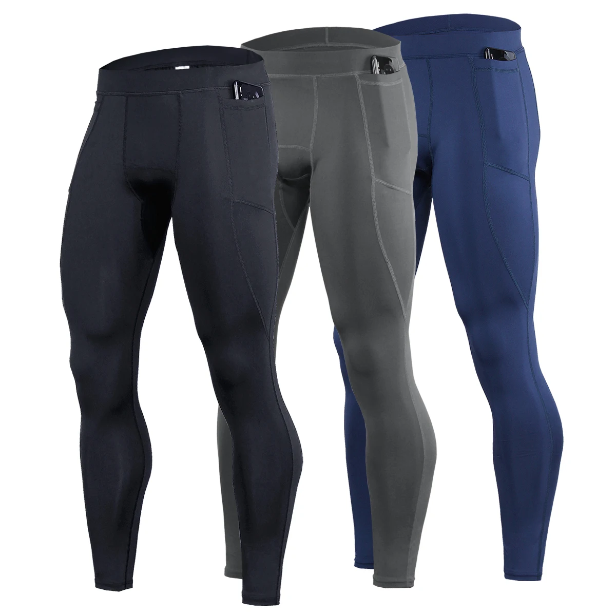 

Fitness Gym Leggings Men Running Compression Pants Quick Drying Sports Leggings Workout Training Jogging Male Trousers