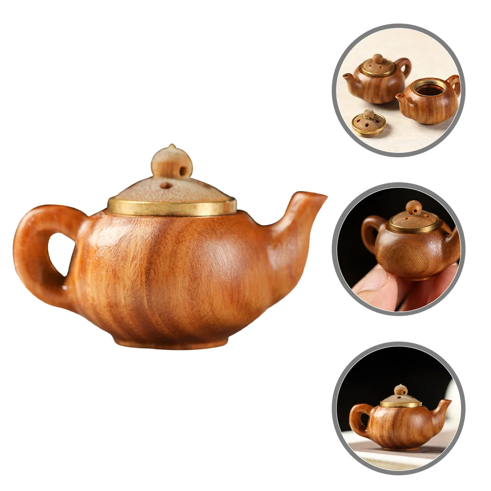 

Ornaments Wood Mini Teapot Kettle Chinese Style Decorate Wooden Miniature Small