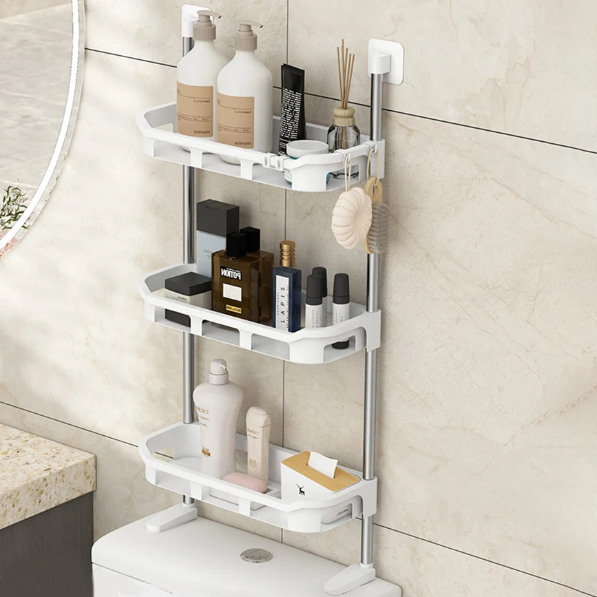 

Multifunctional Toilet Storage Shelf, Bathroom Organizer Shelves, Toilet Rack,No Drilling, Above the Toilet Tank, 2-Tier