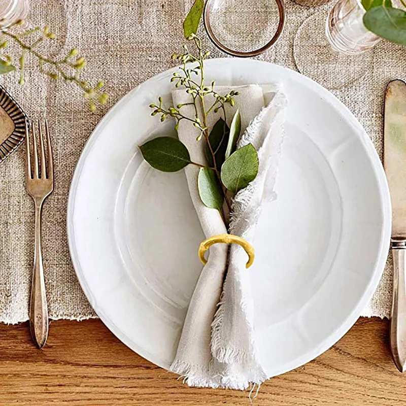 Набор бамбуковых колец для салфеток ручной работы 6 шт. натуральные рустикальные