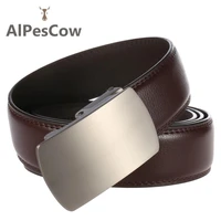 business 100 alps cowhide ratchet belt for men genuine leather waist strap high quality casual male designer brand formal strap