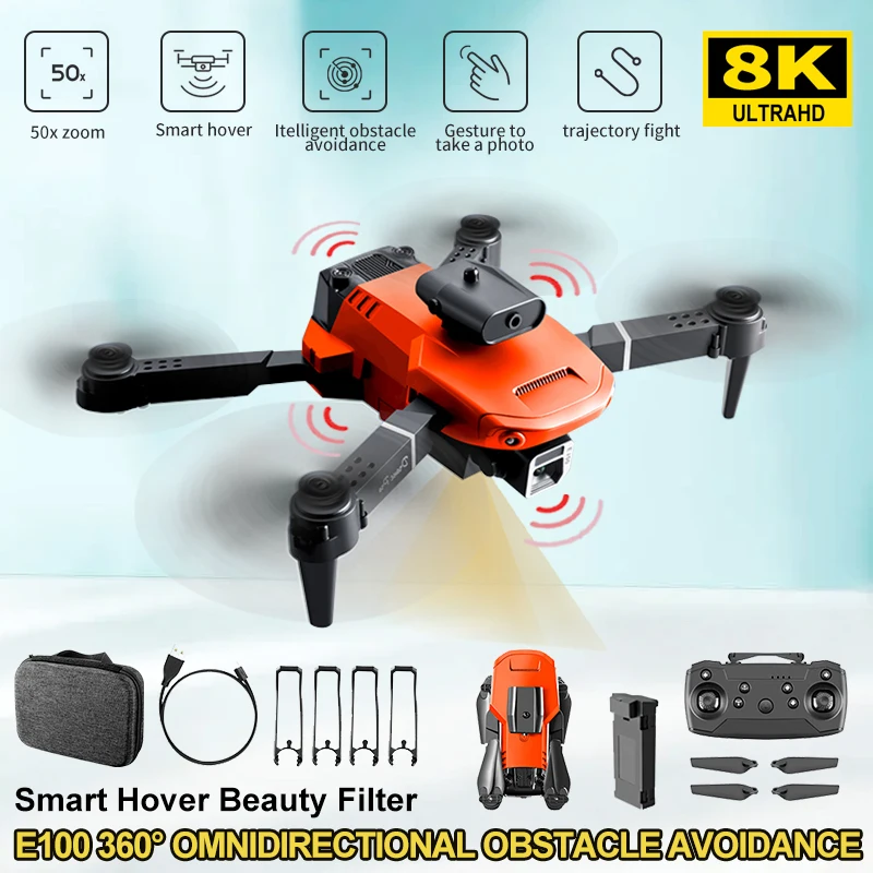

Квадрокоптер E100, 4k, Wi-Fi, FPV, 1080P, двойная камера