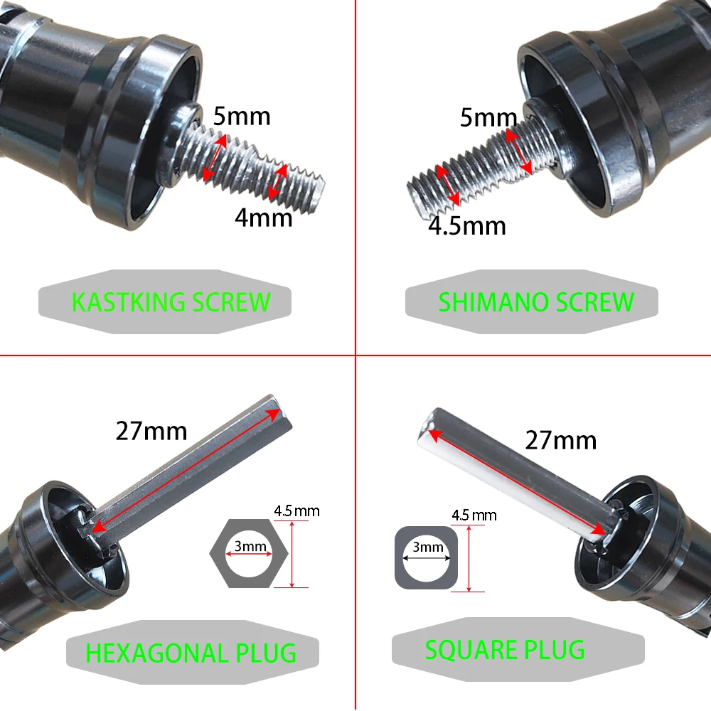 Фото Складная металлическая рукоятка для рыболовных катушек KASTKING/SHIMANO, вкручивающаяся, усиленная №2