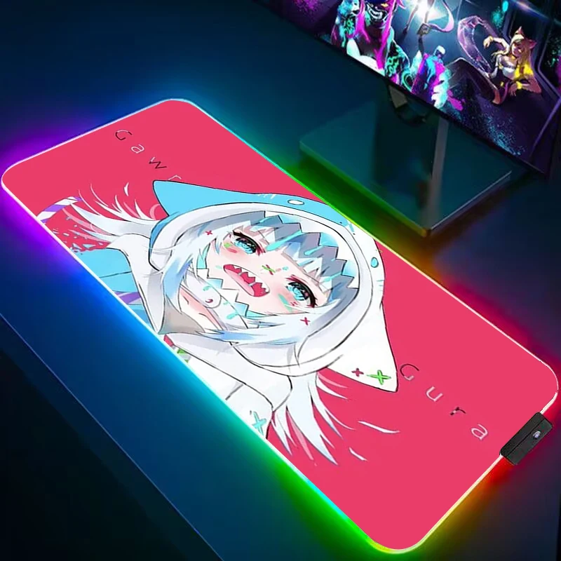 

Large Mouse Pad Xxl Gawr Gura Mechanical Gamer Keyboard Mousepad Rgb Desk Mat Gaming Accessories Pc Cabinet Mats Anime Setup
