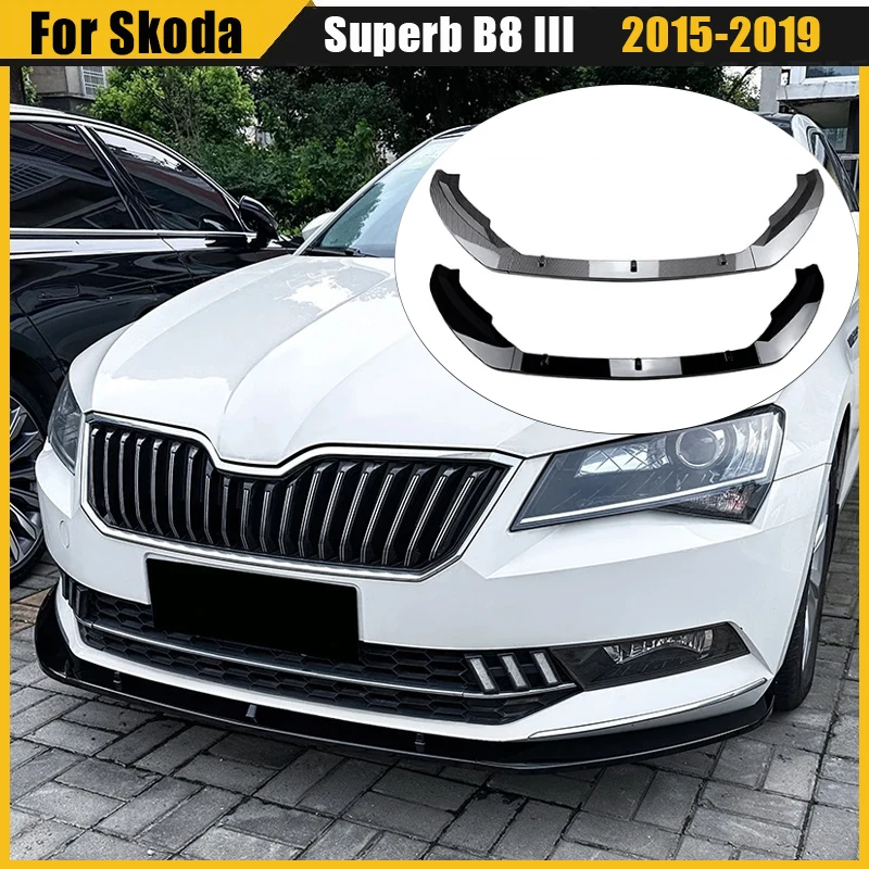Фото Передний бампер для Skoda Superb B8 III 3V3 3V5 2015 2016 2017 2018 2019 Защитная защита бампера Canard Lip Splitter Bodykits №1