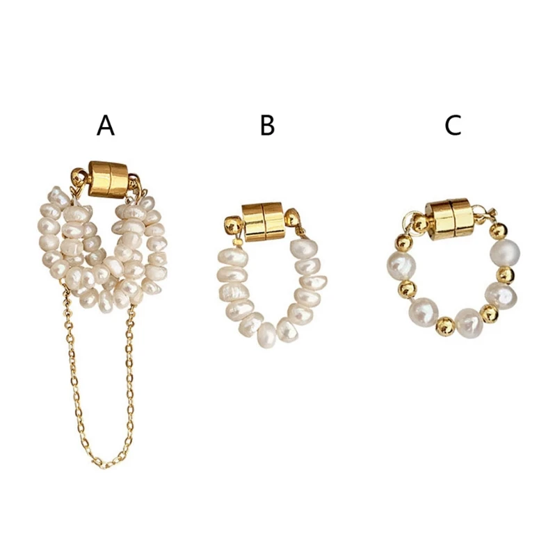 

Natural Freshwater Pearls Magnetic Clip-on Earrings Pearls No Pierced Ears Stud Earrings for Women Girls Jewelry Gifts
