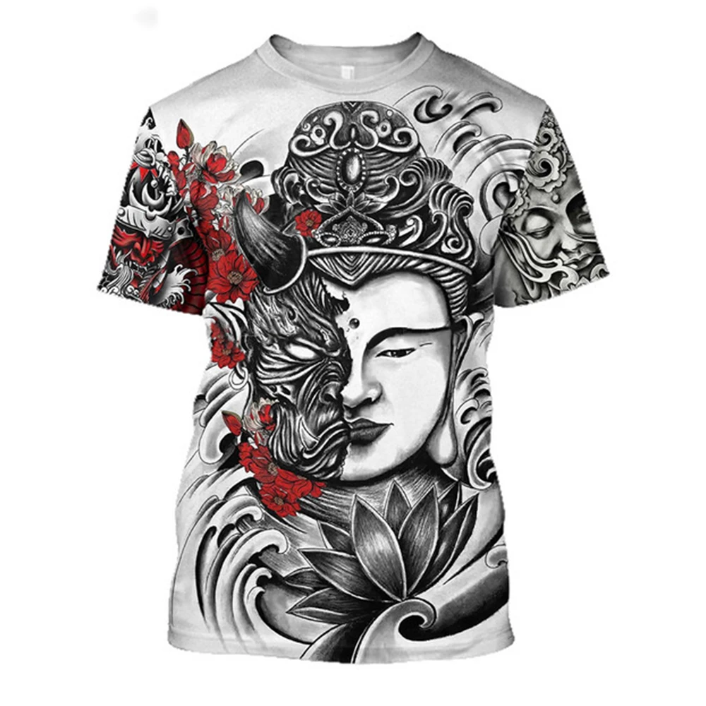 

Cool 3D Graphic Men's Casual T-shirt Evil Print Outdoor Oversize Loose Short Sleeve Tee for Man Hot Sale Street Male Clothes