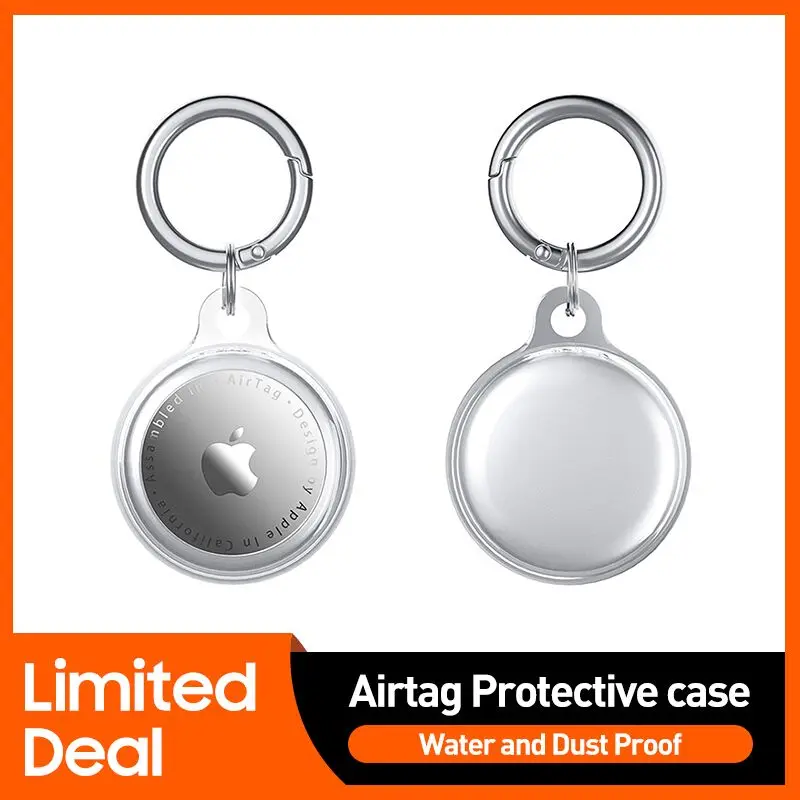 

Suitable for New Apple AirTag Waterproof Silicone Transparent Protective Case Anti-Loss Anti-Fall Key Ring Pet Collar Protective