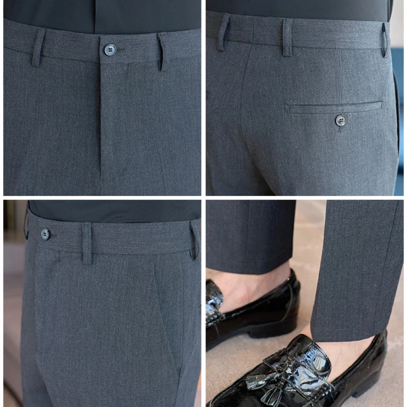 Men's Slim-fit Business Casual Trousers Suitable for Daily Commuting and Formal Occasions Waist Size 28-42.
