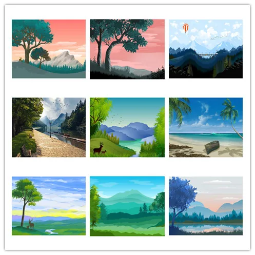 

Rustom Diamond Painting Nature Scenery Full Square Round Diamond Embroidery Rhinestone Mosaic Wall Art Pictures Home Decoration