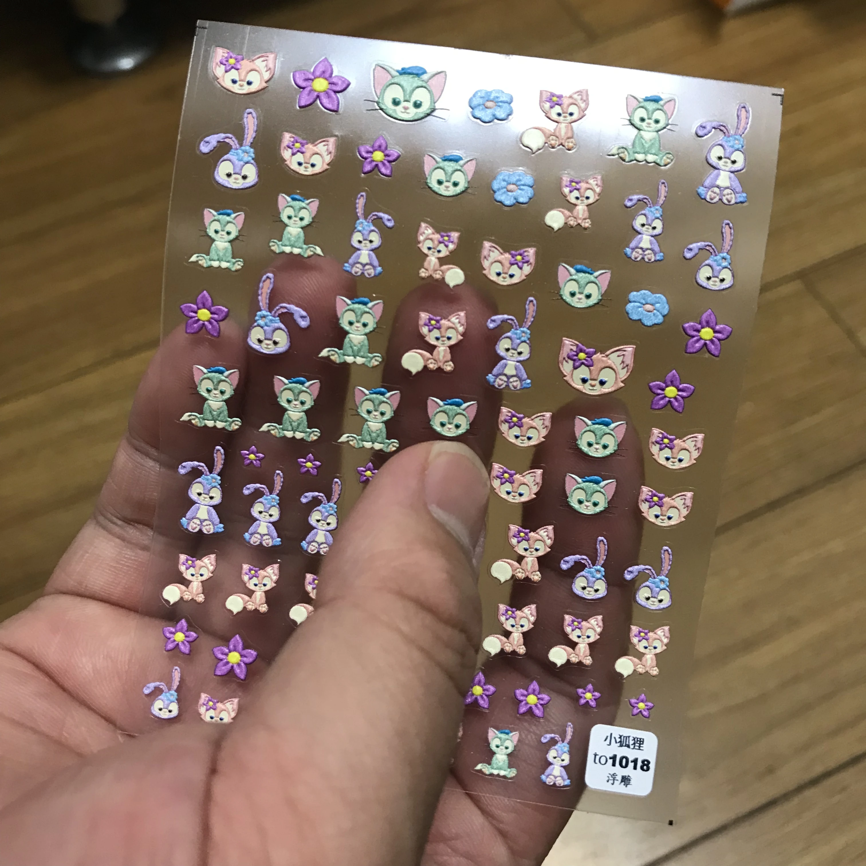 

1Pcs Kawaii Rabbit Designs Nail Sticker Decal ,Purple Cute Smart Hare Shaped 3D Slider Fimo Sticker For Nail Art