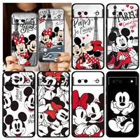 mickey minnie in new york for google pixel 7 6 6a 5 4 5a 4a xl pro 5g silicone shockproof soft tpu black phone case cover fundas