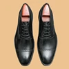 New Black Derby Shoes for Men Round Toe Lace-up Spring Autumn Brown Business Men's Formal Shoes Size 38-44 5