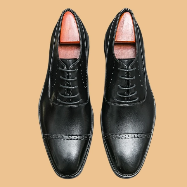 New Black Derby Shoes for Men Round Toe Lace-up Spring Autumn Brown Business Men's Formal Shoes Size 38-44 5
