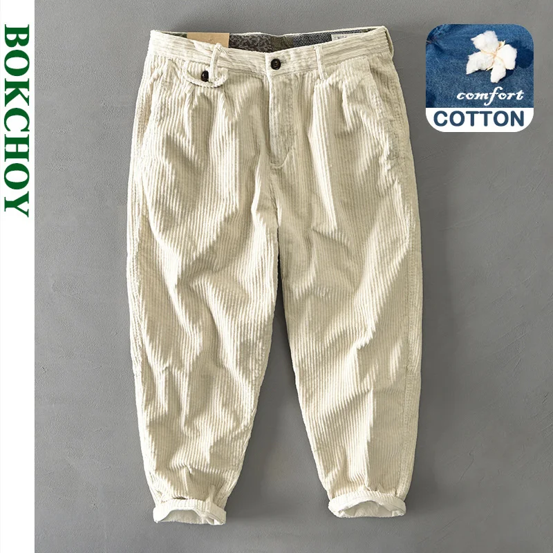 

Autumn Winter New Men Cotton Corduroy Pants Solid Color Casual Safari Style Multi-pocket All-match Workwear GML04-Z325