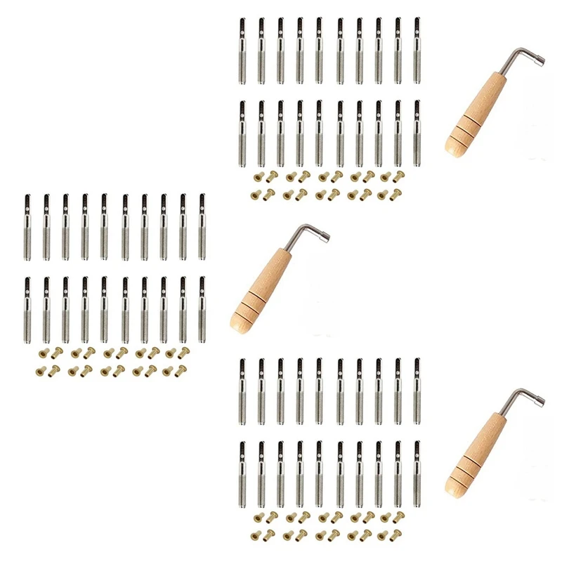 

60 Pcs Tuning Pin Nails And 60Pcs Rivets,With L-Shape Tuning Wrench,For Lyre Harp Small Harp Musical Stringed Instrument