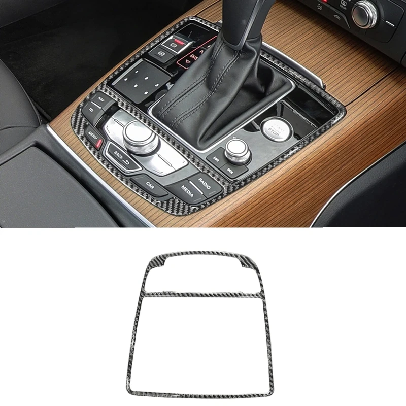 

For Audi A6 S6 C7 A7 S7 4G8 2012-2018 Accessories Carbon Interior Fiber Car Gear Shift Panel Decor Trim Sticker Decal Frame