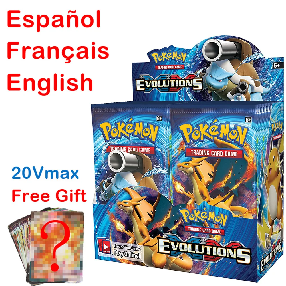 

Pokemon TCG: XY Evolutions Sealed Shining Fates Booster Box English French Spanish Collectible Trading Vmax Metal Card Game Toy