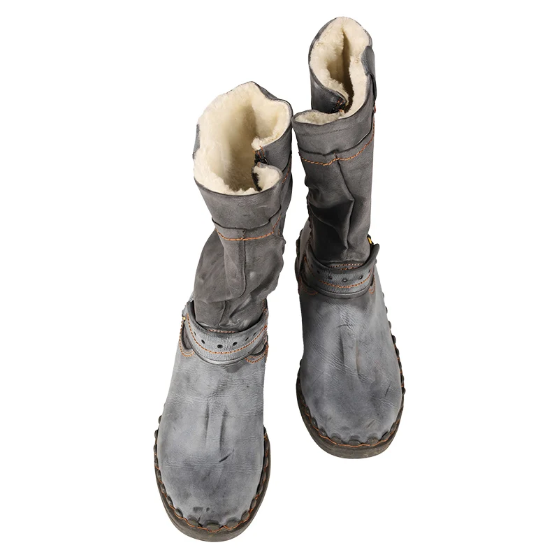 TMA EYES Женские ботинки из искусственного меха с пряжкой и акцентом