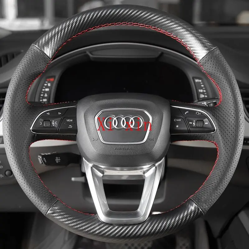 

Специальный кожаный чехол на руль для Audi Q5 A4L / A6L/A1, ручная работа, украшение салона автомобиля