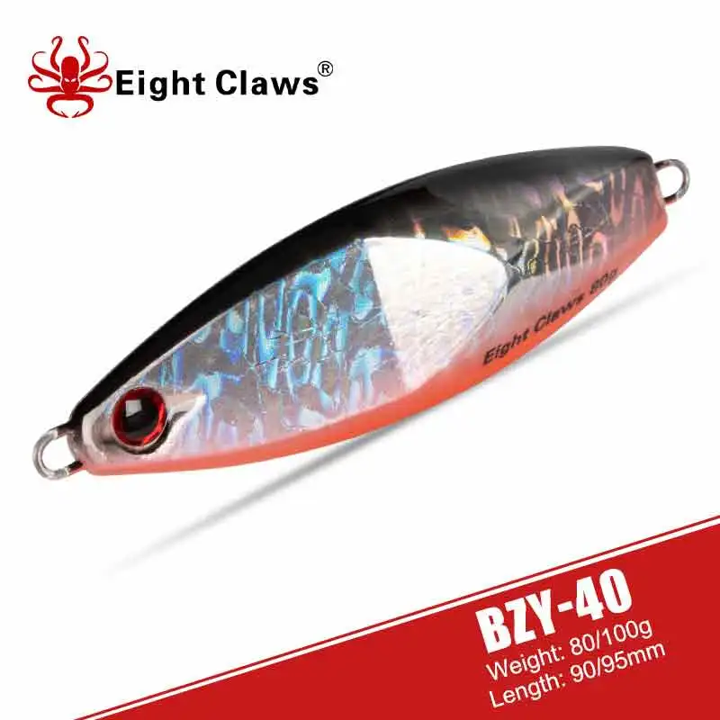 

EIGHT CLAWS Metal Jig Wobbler Swimbait 80g 100g Flat Metal Fishing Jigs Slow Pitch Jigging Lure Shore Cast Spoon Artificial Bait