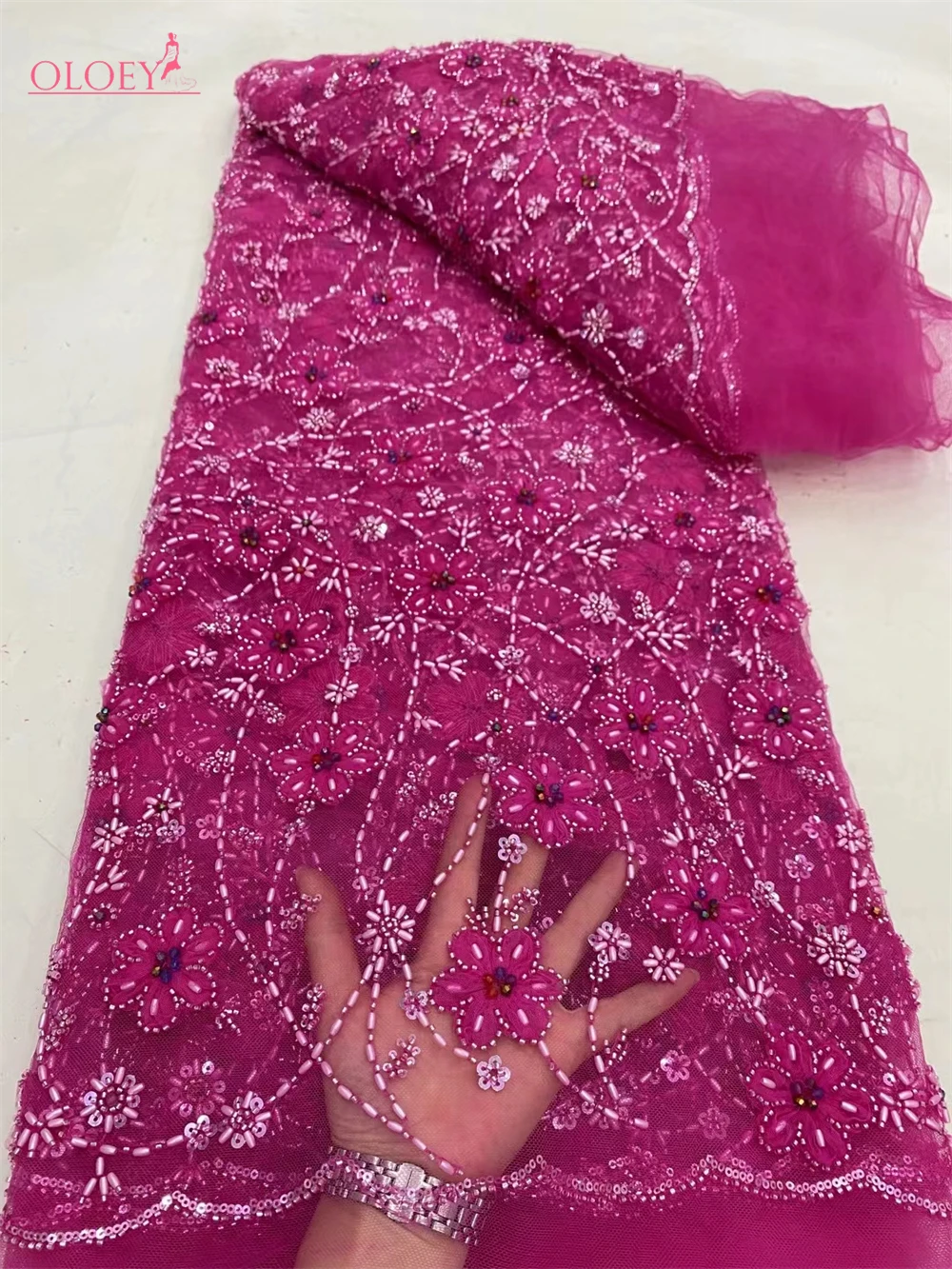 Модная Элегантная вышивка с бриллиантами Цветочная кружевная ткань африканская