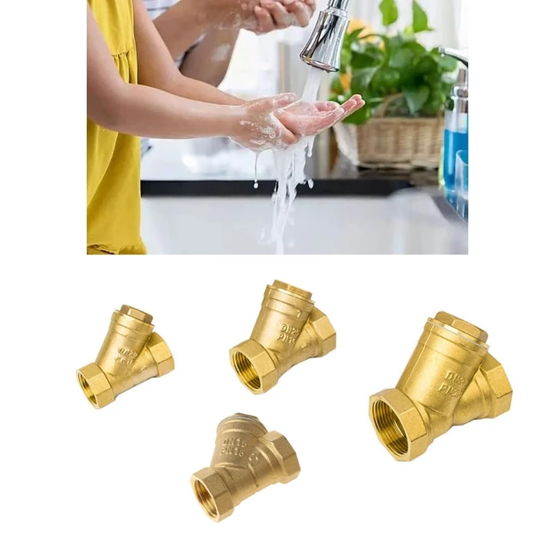 

1/2" 3/4" 1" BSP Female Thread Brass Inline Y Type Filter Strainer Valve Pipe Fitting Connector Adapter For Water