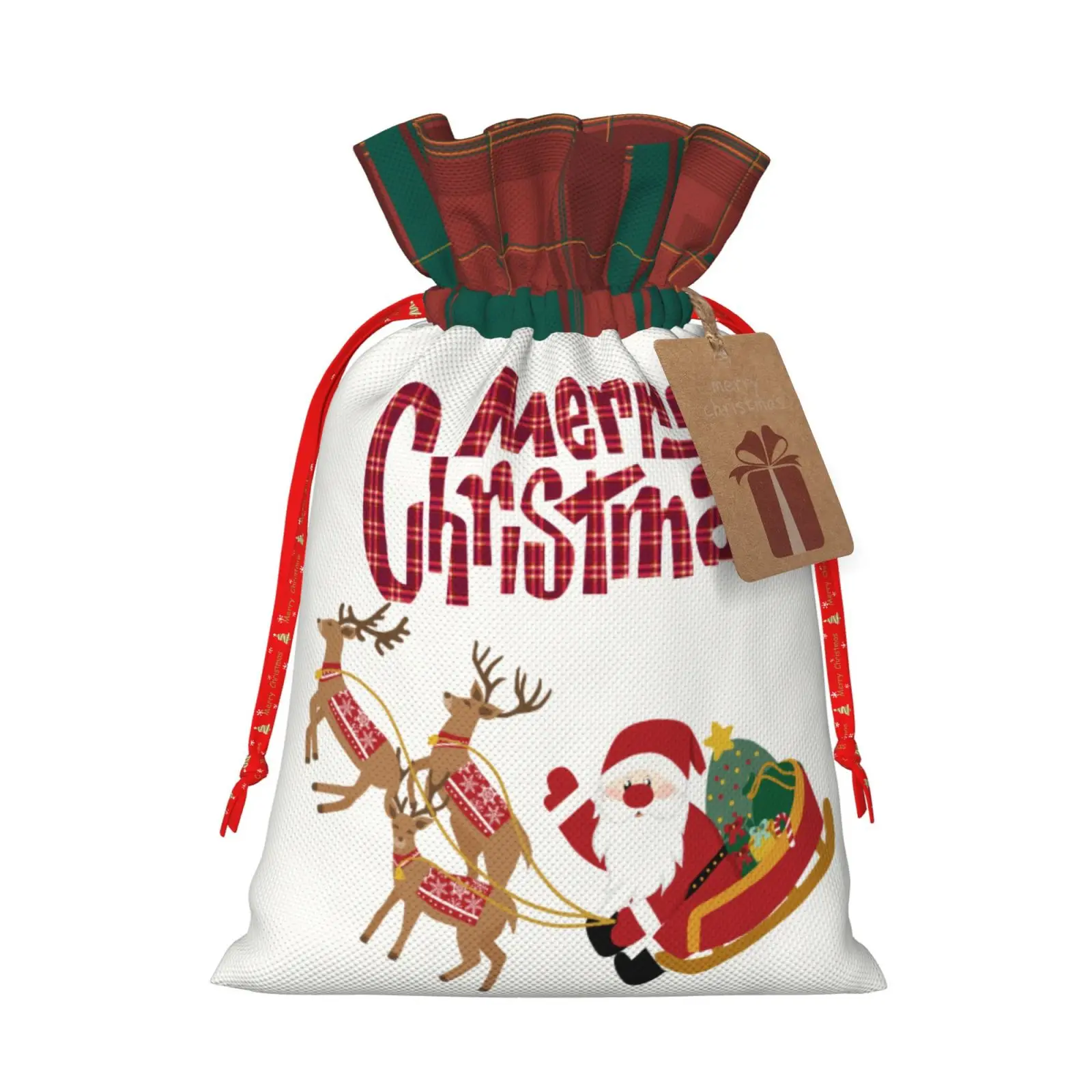 

10pcsCandy Business Samples Display Jewelry Pouch Wrap with Drawstring Ribbons and Tags for Christmas Holiday and Birthday Party