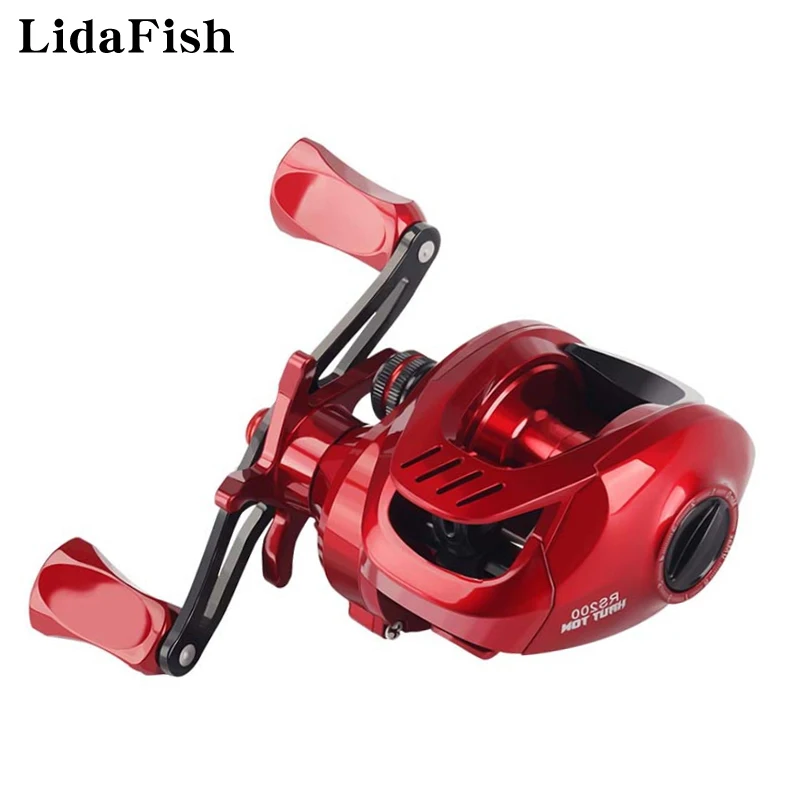 IDAFISH New Red Left/Right Hand 7.2:1 Baitcasting Fishing Reel 5+1BB High Quality Aluminum Alloy Spool Fishing Coil Tools