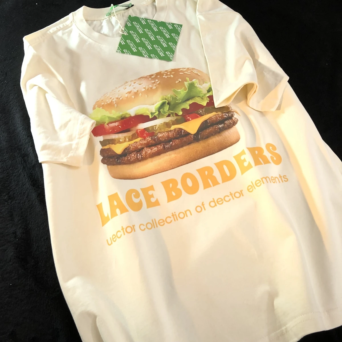 Daiwing Nonsense Output Summer Salt Cool Sle Hamburger Половина рукава Американская пара Ретро Свободная