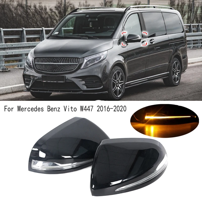 

Rear Mirror Cover Turn Signal Light Rearview Mirror Lamp With Wire Harness For Mercedes Benz Vito W447 2016-2020