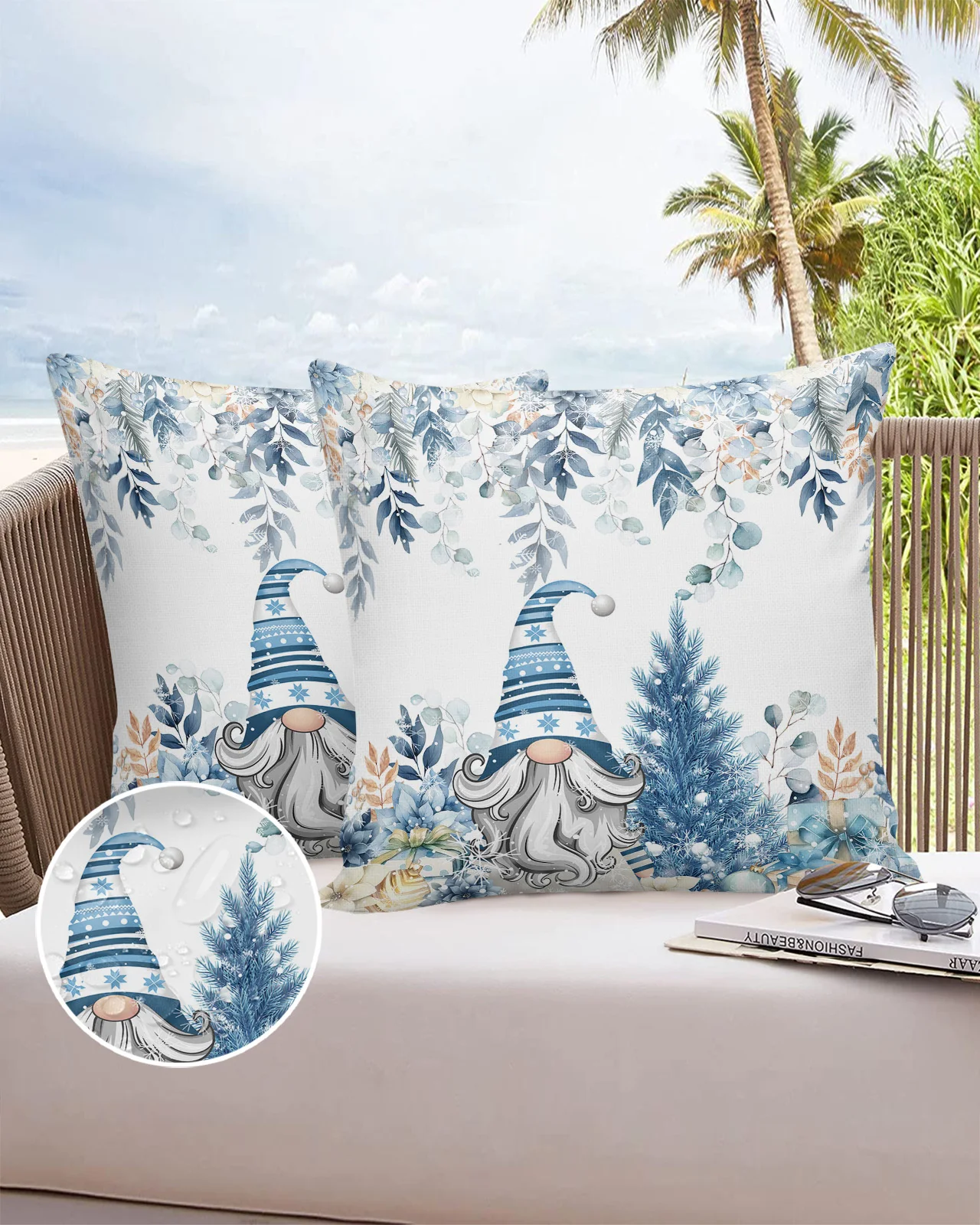 

Рождественская непромокаемая наволочка с изображением карликовой сосны, эргономичная декоративная подушка для дома и офиса