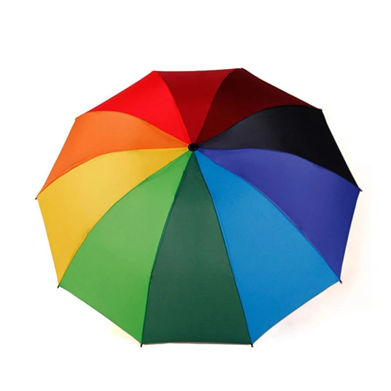 

Popular Creative Fashion Paraguas Portable Travel Parasol Women and Men Sombrilla Rainbow Fold Umbrella Manual Rain Umbrellas