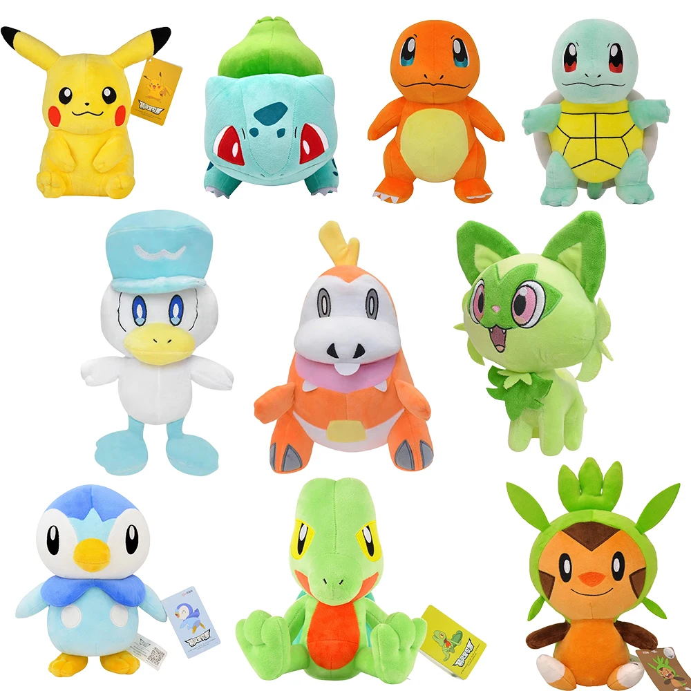 

Плюшевые игрушки Pokemon Kawaii Pikachu, плюшевые игрушки Quaxly Eevee Squirtle Charmander 10 см-35 см, плюшевые игрушки для детей, подарок