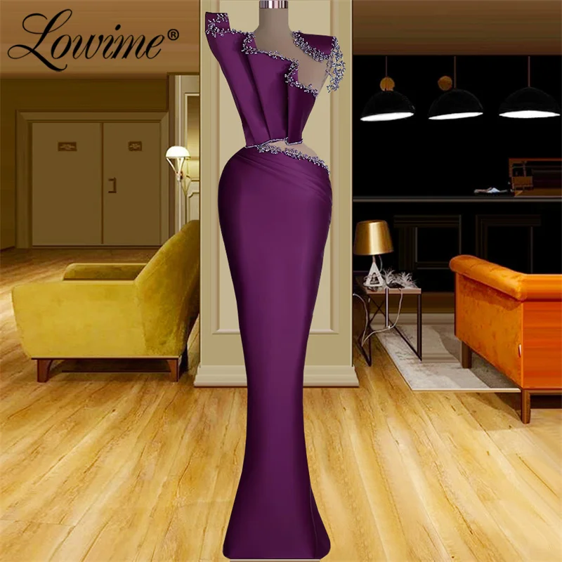 Купи Lowime Purple Party Dress Mermaid Long Evening Gowns For Women 2022 Sexy Dress Cut-out Design Beaded Satin Prom Dresses Vestidos за 10,962 рублей в магазине AliExpress