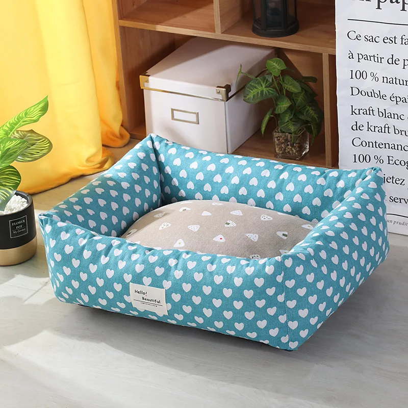 

33 цвета, кровать для домашних животных, кошек и собак, теплый уютный домик для собак, мягкое льняное гнездо, корзины для собак, коврик, водоне...