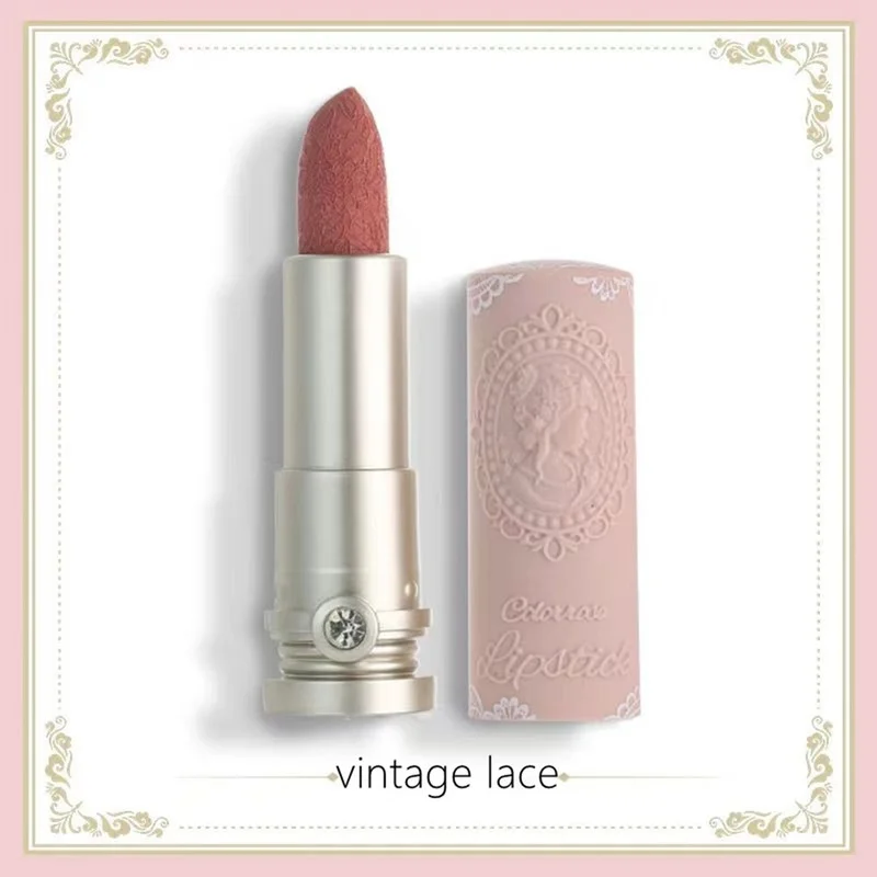 

Rome Vintage Relief Matte Lipstick Long Lasting Non-stick Cup Nude Color Lip Beauty Makeup Smooth Waterproof Lipstick Gift